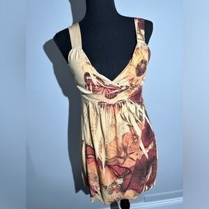 Y2K Chesley Floral Butterfly Mini Dress Size Medium
